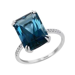 Blue Crystal Zircon Silver Plated Ring